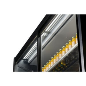 Vitrine Refrigerada de Autoatendimento Preta Cervinho com Portas de Bater - 1200 mm - Zoin