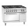 Fourneau com 6 queimadores série 900 - Forno a Gás GN 2/1 e armário da marca Bartscher