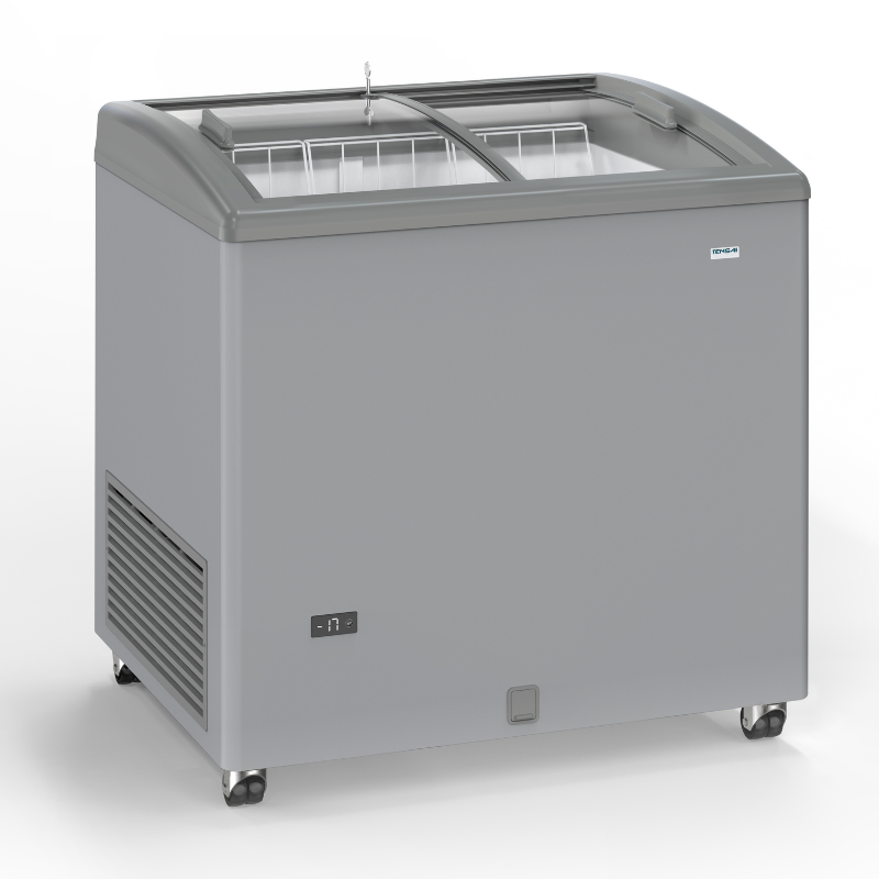 Congelador Aparência Inox com Portas de Vidro Deslizantes - 170 L - TENSAI