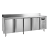 Refrigerated Table with Stainless Steel Backsplash - 4 Doors - GN 1/1 - TEFCOLD