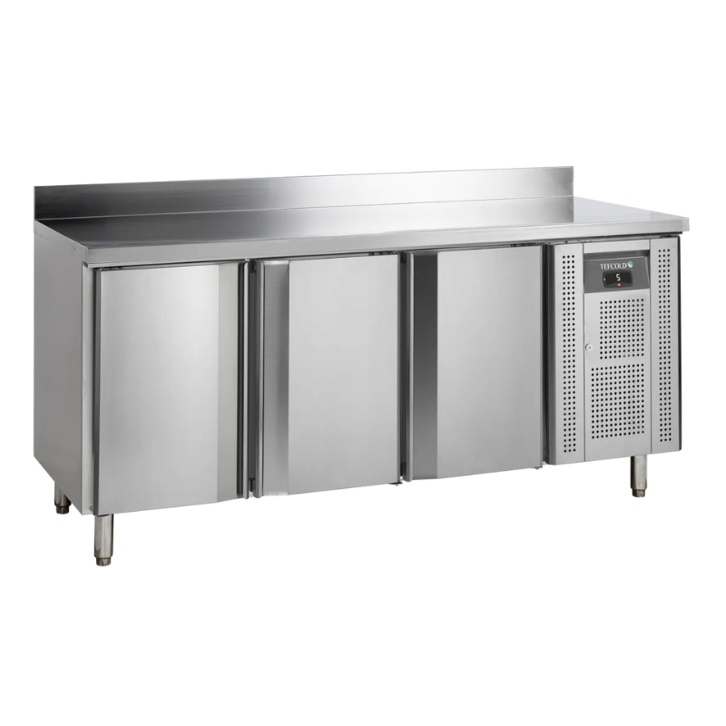 Mesa Refrigerada com Backsplash em Inox - 3 Portas - GN 1/1 - TEFCOLD