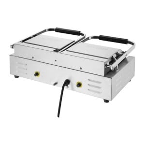 Double Contact Grill Grooved/Grooved in Stainless Steel - Buffalo