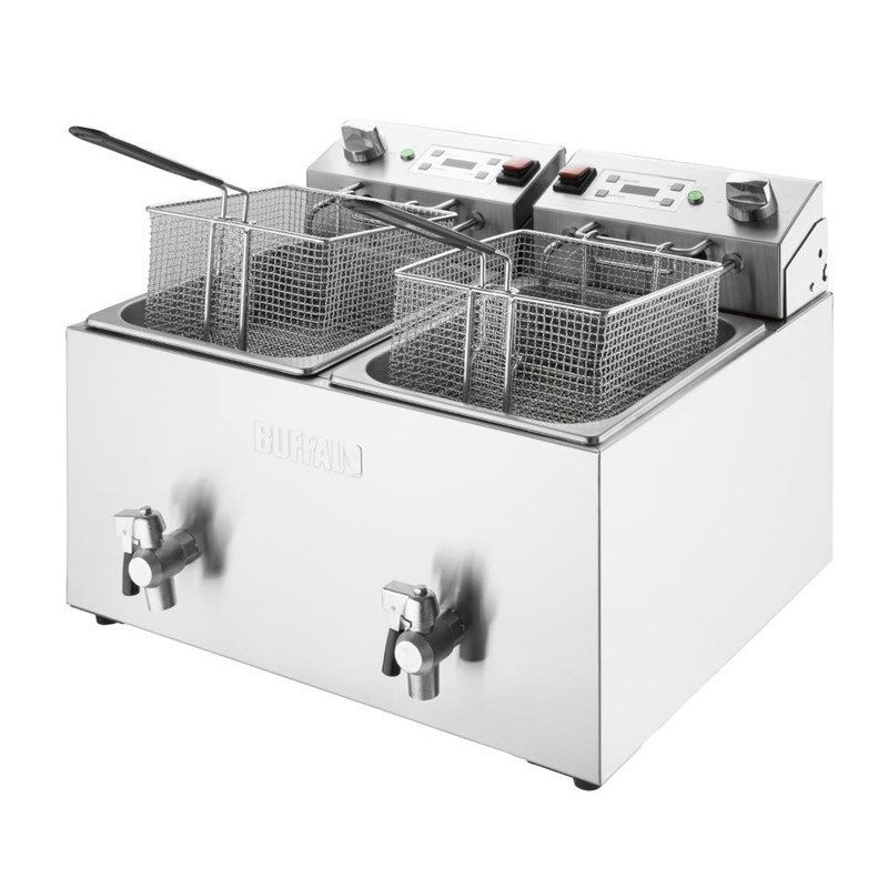 Fritadeira Elétrica Dupla com Timer - 2 X 8 L - Buffalo Fritadeira Elétrica Dupla com Timer - 2 X 8 L - Buffalo