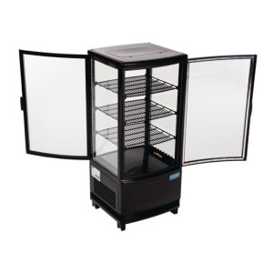 Vitrine Réfrigérée Noire Avec Portes Incurvées 86 L - Polar