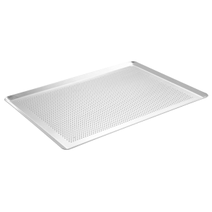 Bandeja de pastelaria perfurada em alumínio - 600 mm x 400 mm | Mychef