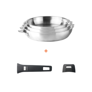 Conjunto de 5 Peças - Frigideiras com Cabo e Alça Removíveis - Lacor