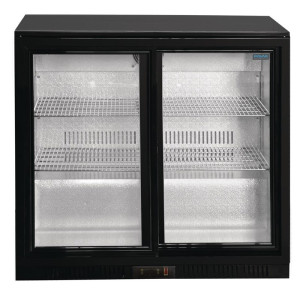 Arrière-Bar Preto 2 Portas Deslizantes 180 Garrafas - 208 L - POLAR