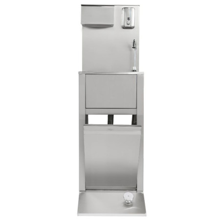 Lava-Mãos com Pedal com Lixeira, Dispensador de Sabão e Papel - Dynasteel