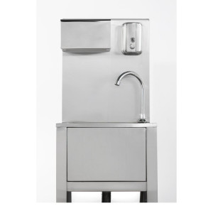 Lava-Mãos com Pedal com Lixeira, Dispensador de Sabão e Papel - Dynasteel