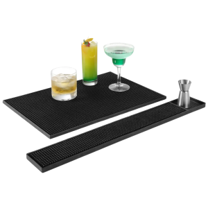 Tapete de Bar em Borracha Preta - 300x150 mm