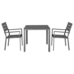 Mesa Quadrada com Ripas Valletta em Cinza - 780 mm