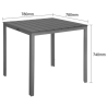 Mesa Quadrada com Ripas Valletta em Cinza - 780 mm