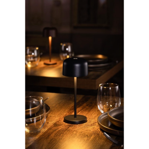 Luminária de Mesa com Abajur Redondo Lucca Preto - 200 mm