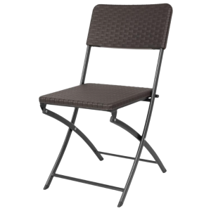 Cadeiras Dobráveis em Rattan PE Marrom - Conjunto de 2