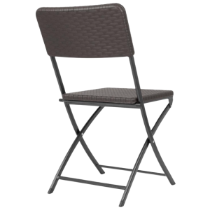 Cadeiras Dobráveis em Rattan PE Marrom - Conjunto de 2