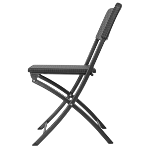 Cadeiras Dobráveis em Rattan PE Preto - Conjunto de 2