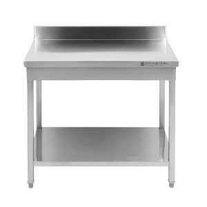 Stainless Steel Table with Backsplash Shelf Dynasteel Robust and Practical