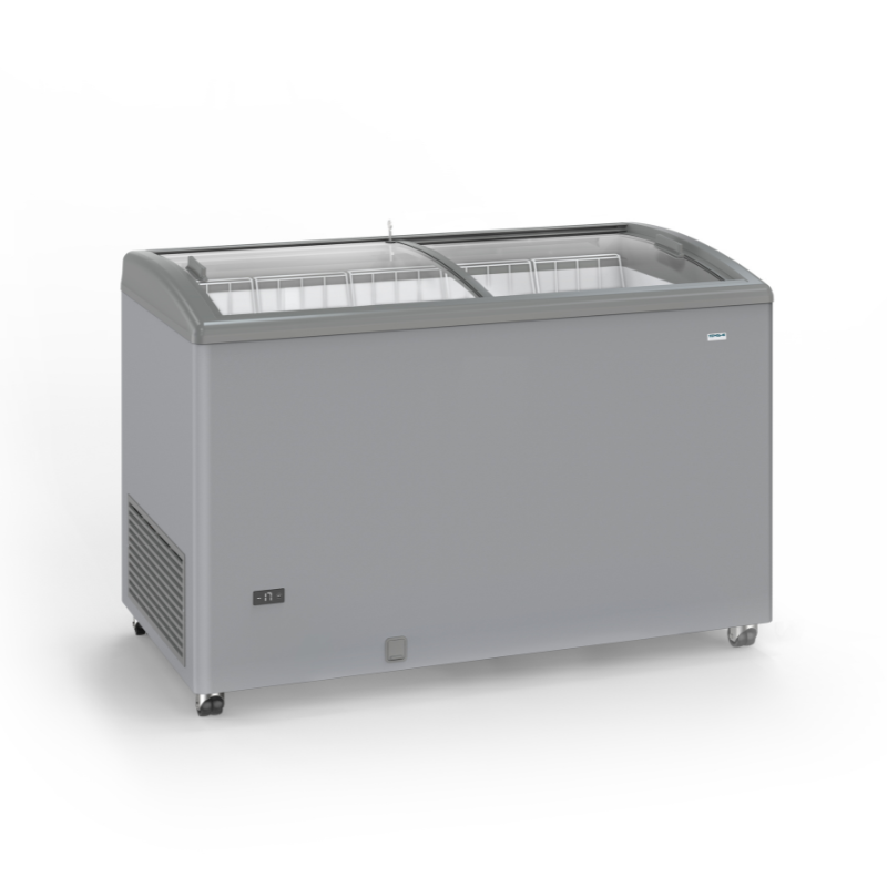 Congelador de Aço Inoxidável com Portas de Correr de Vidro - 400 L