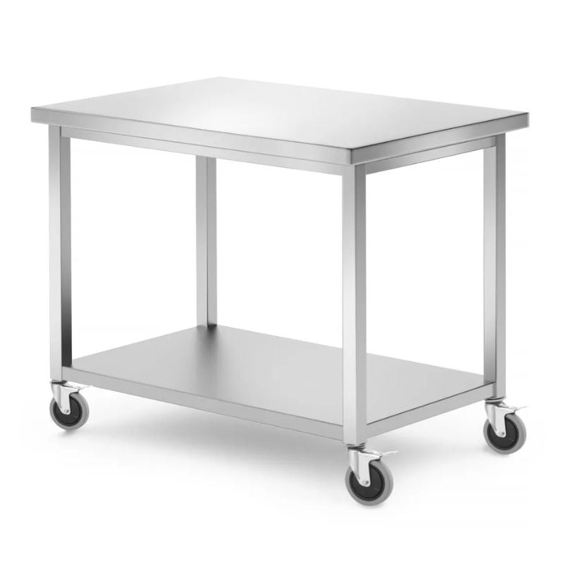 Mesa Móvel com Prateleira-Parafusada - 1000x700 mm - HENDI Mesa Móvel com Prateleira-Parafusada - 1000x700 mm - HENDI