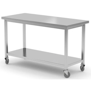 Mesa Móvel com Prateleira-Parafusada - 1200x600 mm - HENDI