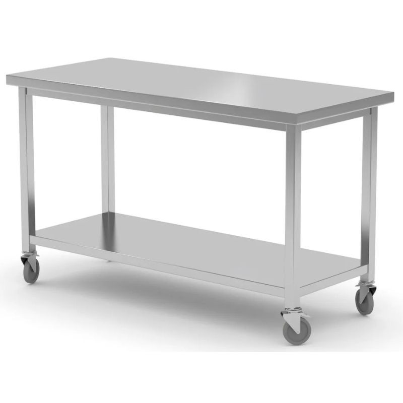 Mesa Móvel com Prateleira-Parafusada - 1200x600 mm - HENDI Mesa Móvel com Prateleira-Parafusada - 1200x600 mm - HENDI