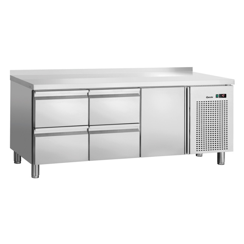 Mesa Refrigerada Positiva 1 Porta e 4 Gavetas GN 1/1 com Backsplash
