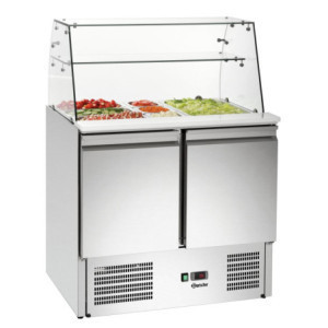 Vitrine de Vidro para Saladette Refrigerada com 2 Portas