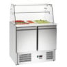 Glass Display for Refrigerated Saladette with 2 Doors