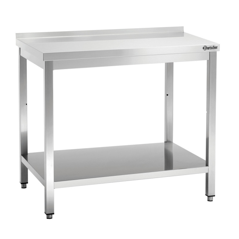 Mesa de Trabalho Inox com Prateleira Inferior e Backsplash - P 700 mm - L 1200 mm - Bartscher Mesa de Trabalho Inox com Prateleira Inferior e Backsplash - P 700 mm - L 1200 mm - Bartscher