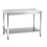 Mesa de Trabalho Inox com Prateleira Inferior e Backsplash - P 700 mm - L 1400 mm - Bartscher