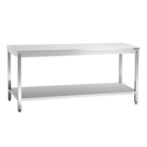 Mesa de Trabalho Inox com Prateleira Baixa - P 600 mm - L 1800 mm - Bartscher