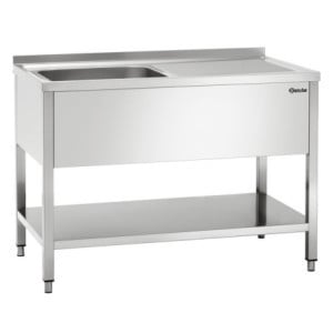 Plonge 1 Bac com Espaldar e Prateleira Inferior - L 1200 x P 700 mm - Bartscher