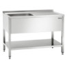 Plonge 1 Bac com Espaldar e Prateleira Inferior - L 1200 x P 700 mm - Bartscher