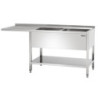 Plonge 2 Bacs com Passagem Lava-Louças, Backsplash e Prateleira Inferior - L 1800 x P 700 mm - Bartscher