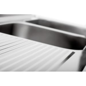 Plonge 2 Bacs com Passagem Lava-Louças, Backsplash e Prateleira Inferior - L 1800 x P 700 mm - Bartscher