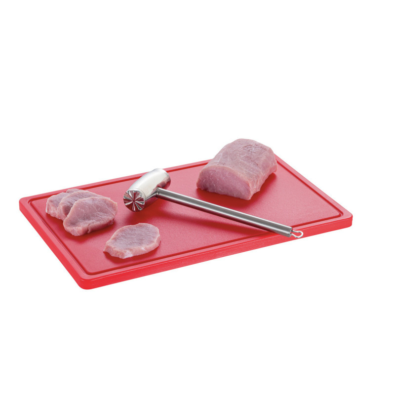 Cutting Board 530 x 325 mm - Red - 20 mm Thickness - Bartscher Cutting Board 530 x 325 mm - Red - 20 mm Thickness - Bartscher