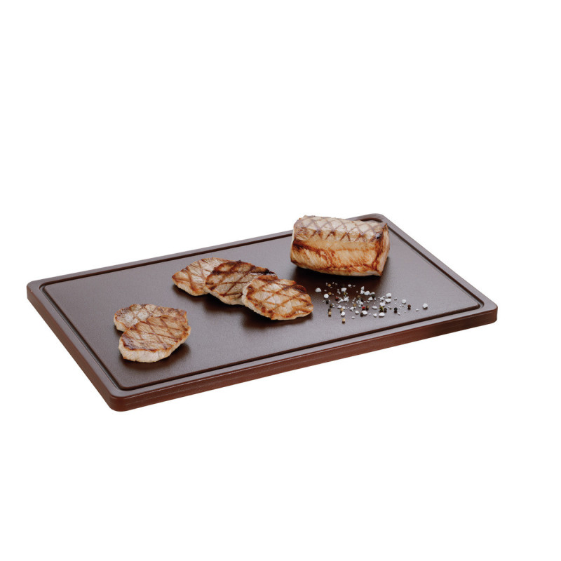 Cutting Board 530 x 325 mm - Brown - 20 mm Thickness - Bartscher Cutting Board 530 x 325 mm - Brown - 20 mm Thickness - Bartscher