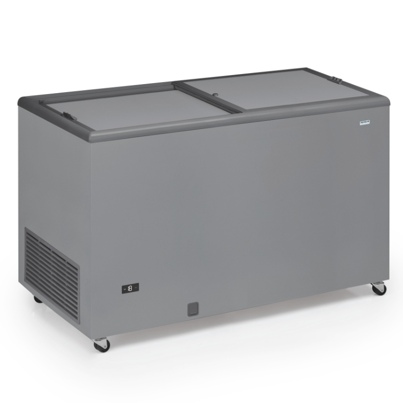 Congélateur Coffre Professionnel Inox et Couvercle Opaque - 400 L