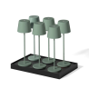 Luminária de Mesa Touch LED Kelly Olive com Bandeja de Carregamento - Conjunto de 6 - Lumisky