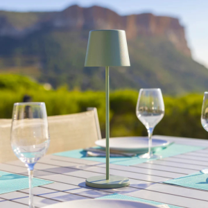 Luminária de Mesa Touch LED Kelly Olive com Bandeja de Carregamento - Conjunto de 6 - Lumisky
