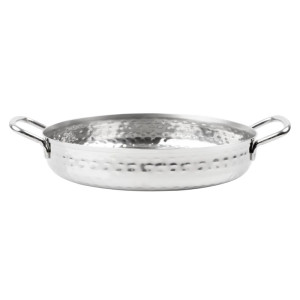 Prato em Inox Martelado Apresentação de Mesa 180mm - Gastronoble