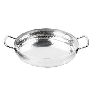 Prato em Inox Martelado Apresentação de Mesa 180mm - Gastronoble
