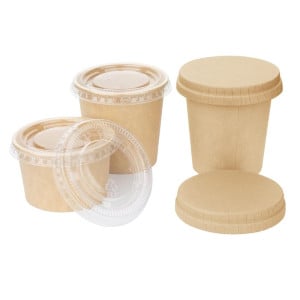 Tampas de Papel Fiesta Reciclável para Potes de Molho - Lote de 1000 - Gastronoble