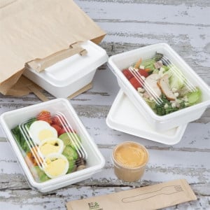 Barquetes Alimentares em Bagaço Fiesta Compostável 800ml - Lote de 100 - Fiesta Green