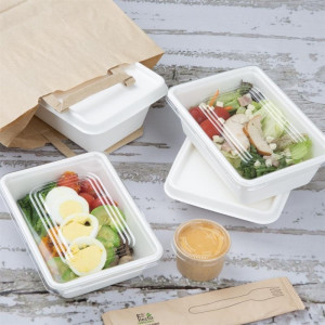 Barquetes Alimentares em Bagaço Compostável 650ml - Lote de 100 - Gastronoble