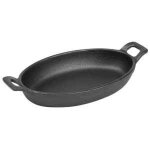 Prato Oval com Alças em Ferro Fundido - 180 x 120 mm