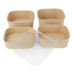 Recyclable Square Trays 1000 ml - Pack of 300 - Fiesta Green