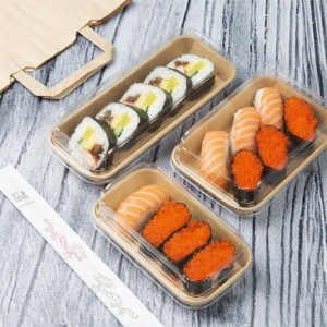 Barquetes de Sushi Recicláveis 220 x 90 mm - Lote de 300 - Fiesta Green