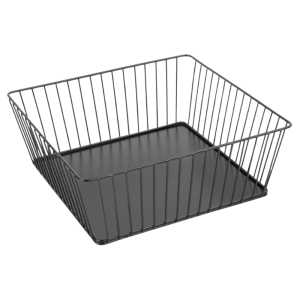 Cesta de Apresentação Quadrada Metálica Preta - 280x280x100 mm