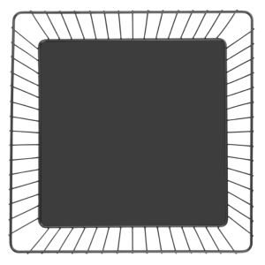 Cesta de Apresentação Quadrada Metálica Preta - 280x280x100 mm
